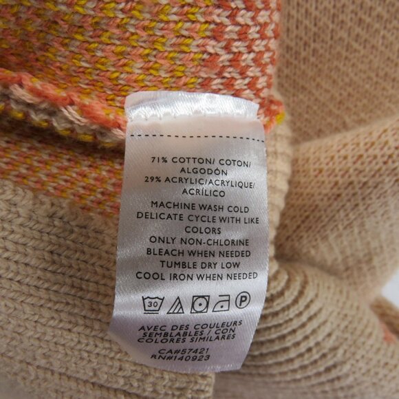 LOFT Sweater Womens XL Beige Half Zip Mock Neck Hearts Pullover Knit Cozy Ribbed - Picture 5 of 8